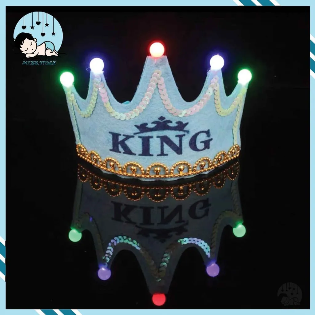 Ready Stock Kids Led Happy Birthday Crown Adult Party Crown Princess King Crown Party Hat Cap Hari Jadi Topi 小孩生日皇冠 Lazada