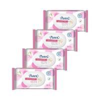 TIT_ทิชชู่เปียกPureen Baby Wipes เพียวรีน เบบี้ไวพ์ Pure And Mild/Sensitive แพ็ค 80 แผ่น 4 ห่อ (17 กระดาษเปียก  ผ้าเปียก