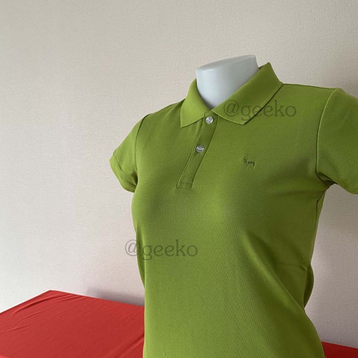 geeko-เสื้อโปโลตรากวาง-สีเขียวไพร-เนื้อผ้านุ่ม-สวมใส่สบาย-รับปัก-รับสกรีน-มีบริการส่งเก็บเงินปลายทาง