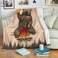 Bear Beer Bottle Camping Fleece Blanket 3D full printed Wearable Blanket Adults/kids Fleece Blanket drop shippng style -2