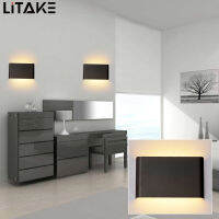 LITAKE โคมไฟแบ็คดรอปเป่าลม Led ทรงสี่เหลี่ยมผืนผ้าโคมไฟเชิงเทียนข้างเตียงไฟหน้ากระจกห้องนั่งเล่นห้องน้ำไฟทางเดินในร่ม