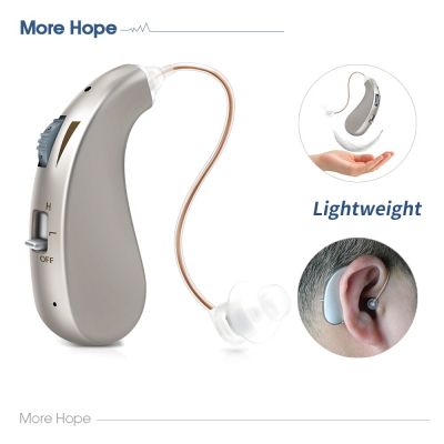 ZZOOI More Glory Mini Wireless BTE Behind Ear Personal Digital Hearing Aids，Air Conduction Sound Amplifier For Deafness VHP-1206