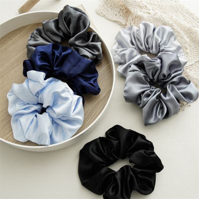 【CC】✶☇☏  Oversize Scrunchies Elastic Hair Ties Big Silk Bands Luxury Ponytail Holder Rubber Accessories