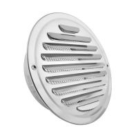 Stainless Steel Air Vents, Louvered Grille Cover Vent Hood Flat Ducting Ventilation Air Vent Wall Air Outlet with Fly Screen Mesh (8 Inch)