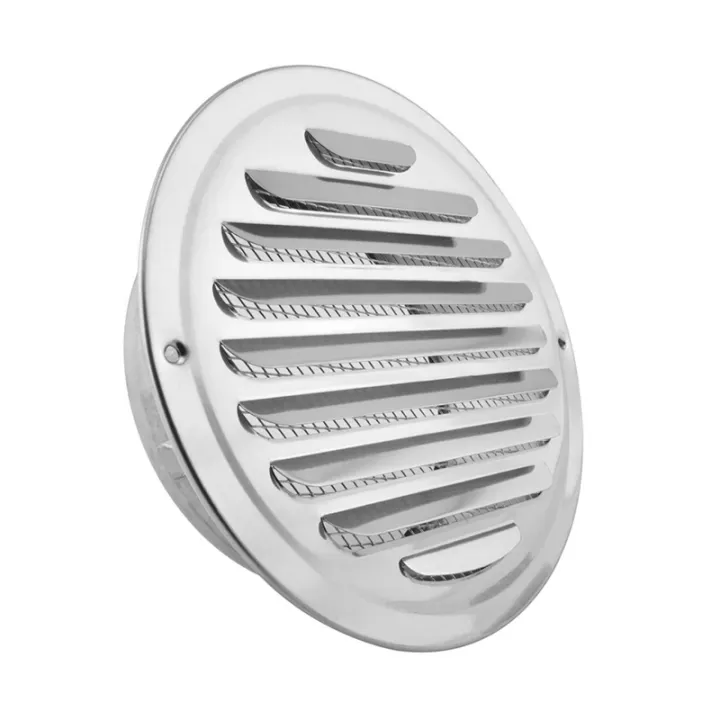 Stainless Steel Air Vents, Louvered Grille Cover Vent Hood Flat Ducting Ventilation Air Vent