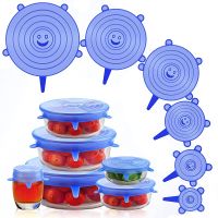 【hot】 6Pcs Silicone Cover Stretch Lids Reusable Airtight Food Wrap Covers Keeping Bowl Stretchy Cookware