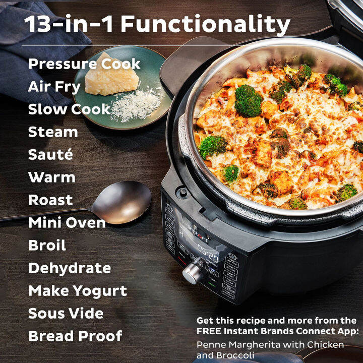 instant-pot-ดูโอ-คริสป์-คอมโบฝาเดียว-หม้อทอดลม-6-2-ลิตร-หม้ออัดแรงดันไฟฟ้า-หม้ออเนกประสงค์-13-in-1-กำลัง-1500w-สีดำ