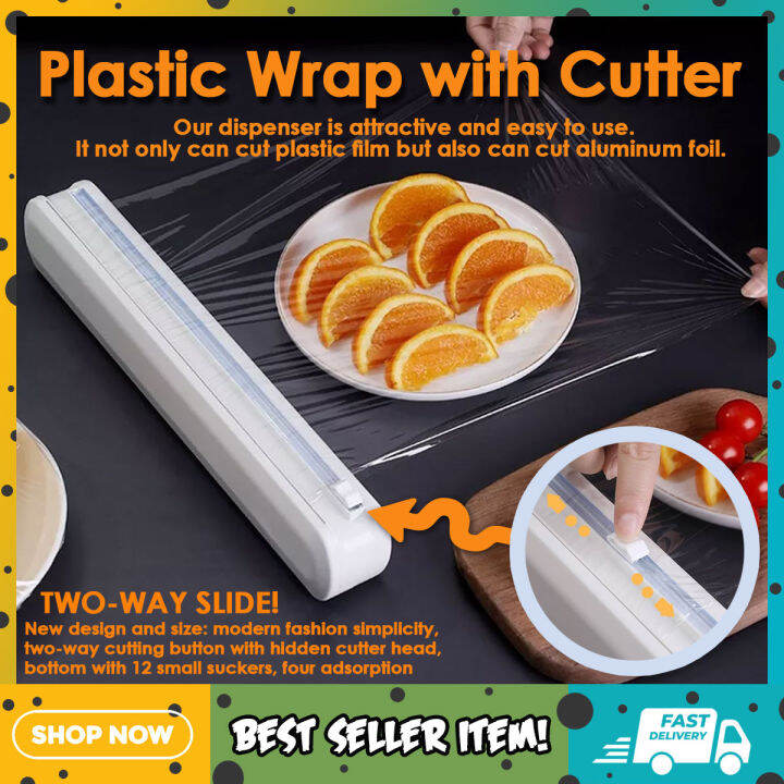 Plastic Cling Wrap Dispenser with Two Way Cutter Food Packaging