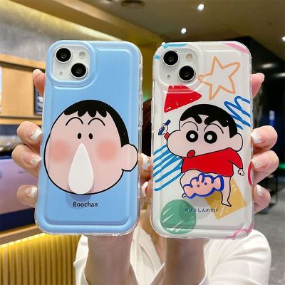 ใหม่ Crayon Shin Chan การ์ตูนน่ารักกรณีสำหรับ Iphone 14 การ์ตูนหล่นป้องกันการหมุนสำหรับ Iphone 12 Soft Case