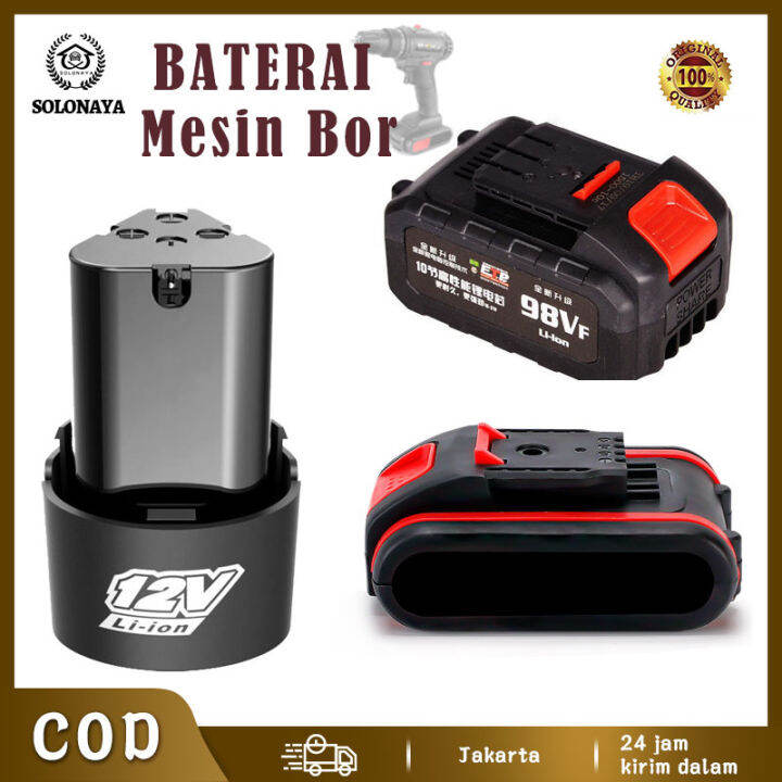 Baterai Litium Li-Ion 12V 36V 98V Baterai Bor Elektrik Cordless ...