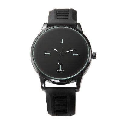 Casual Men Quartz Watch Big Dial Soft Silicone Strap Students Wristwatches Black White Mens Sports Watch Fashion Dress Clock