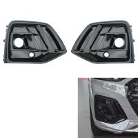 Car Glossy Black Front Left Bumper Fog Light Cover Fog Light Front Bezel Cover with ACC Hole for Audi Q5 2021 2022