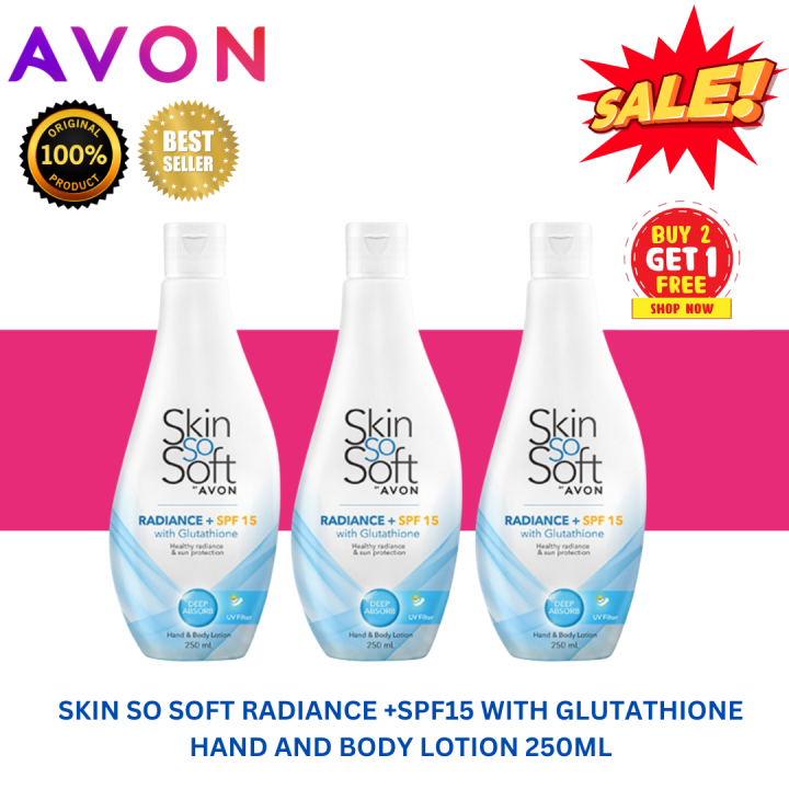 Avon Skin So Soft Radiance +SPF 15 with Glutathione original Hand And
