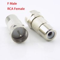 2pcs Adapter F Type Male Plug to RCA Female Jack TV Video Connector Coax Cable Straight RF Coaxial