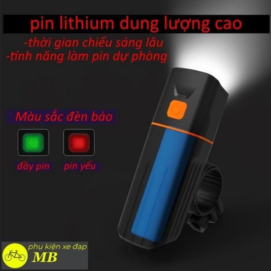 Đèn xe đạp siêu sáng 3 mắt led độ sáng 1000lumen cao cấp chống nước tích - ảnh sản phẩm 3