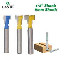 LAVIE 1Pc 14นิ้ว6.35Mm T Slot Router Bit Hex Bolt Key Hole Keyhole งานไม้เครื่องตัด End Mill MC01025