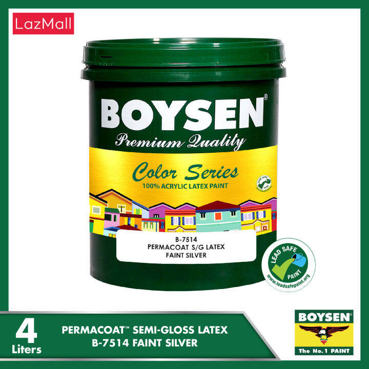 BOYSEN Permacoat Semi-Gloss Latex Faint Silver B7514-4L | Lazada PH