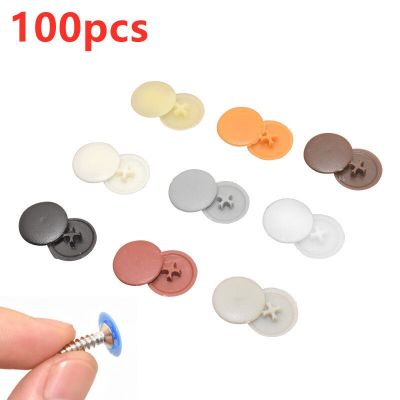 100pcs/bag Plastic Nuts Bolts Covers Exterior Protective Caps Practical Self-tapping Screws Decor Cover Furniture Hardware Replacement Parts