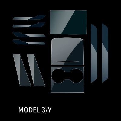 For Tesla Model 3 Model Y TPU Transparent Protection Film Car Interior Stickers Center Control Gear Navigation Foot Pedal Door