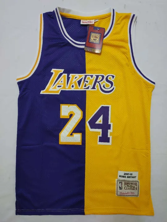 فيلم لعبة البحار Men Los Angeles Lakers 24 Bryant 23 james purple yellow split special 2021 nike nba jersey بالعربي
