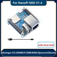 For NanoPi NEO V1.4 Development Board+Heat Sink+-USB Cable Allwinger H3 Core RAM Openwrt/ Module