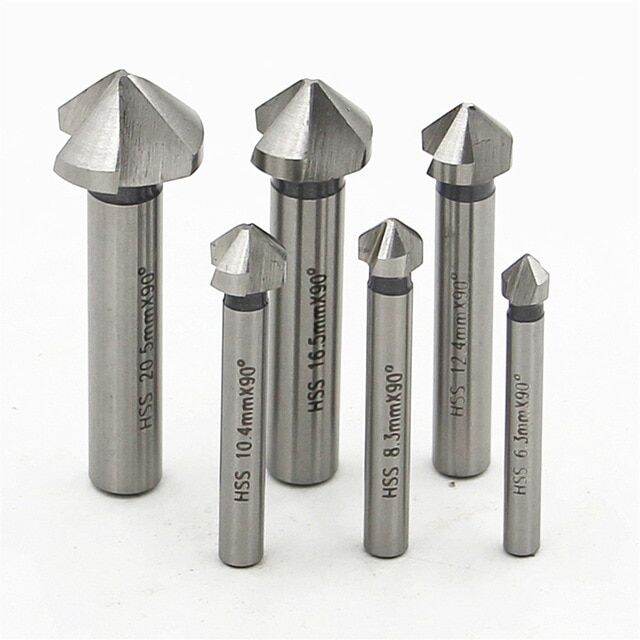 dhh-ddpj6pcs-speed-drills-titanium-3-flute-90-degree-hss-metals-titanium-three-edge-chamfer-chamfering-drill-bit-set-drilling-mill-drill