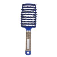 【CW】 Curved Boar Hair Bristle Massage Shampoo Comb Detangling Hairbrush for