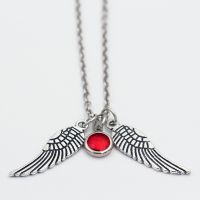 Cute Angel Wings/Birthstone Necklace/A to Z Letters Necklaces/Pendant Necklace/Women Fashion Jewelry