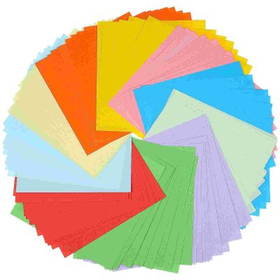 สติกเกอร์และฉลาก1000แผ่นกล่องการ์ดกระดาษพับกระดาษสีมีสีสันงานฝีมือเด็กสีพาสเทล