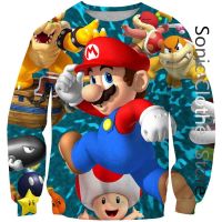 Game Super Mario Sweatshirt Hoodie Kids Clothing Baby Boy Clothes Girls Clothing Long Sleeve Men Women Mario Bros Hoodie Clothes