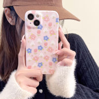 เคสมือถือลายดอกไม้เล็กสีชมพูสไตล์เกาหลีสำหรับ Iphone14/13Pro Max Apple 12 11สดใส X/Xr