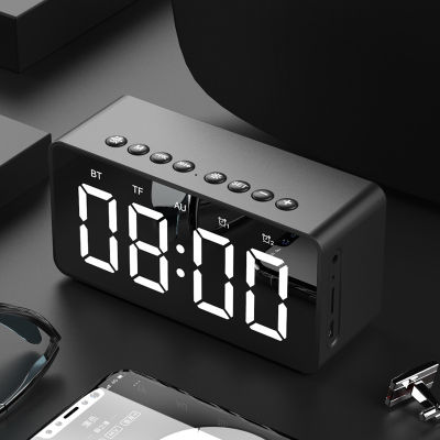 Bluetooth 5.0 Portable Wireless LED digital alarm clock stereo sound Bluetooth speaker,time display support TF AUX with Micphone