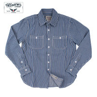 Fast Shipping Okonkwo New Vertical Striped MenS Shirt American Retro Workers Long -Sleeved