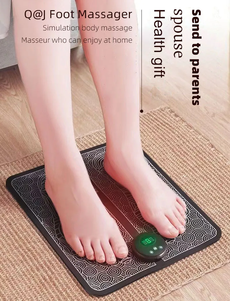 Electric Foot Massage Pad Foldable Massager 10 Modes 20 Levels