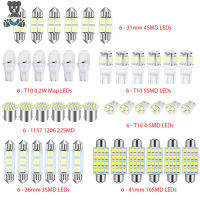 ชุดผสม Led ไฟภายในรถยนต์42ชิ้นหลอดไฟสำรองโดม LED 31มม. 36มม. 41มม. T10 1157 12V 6000K