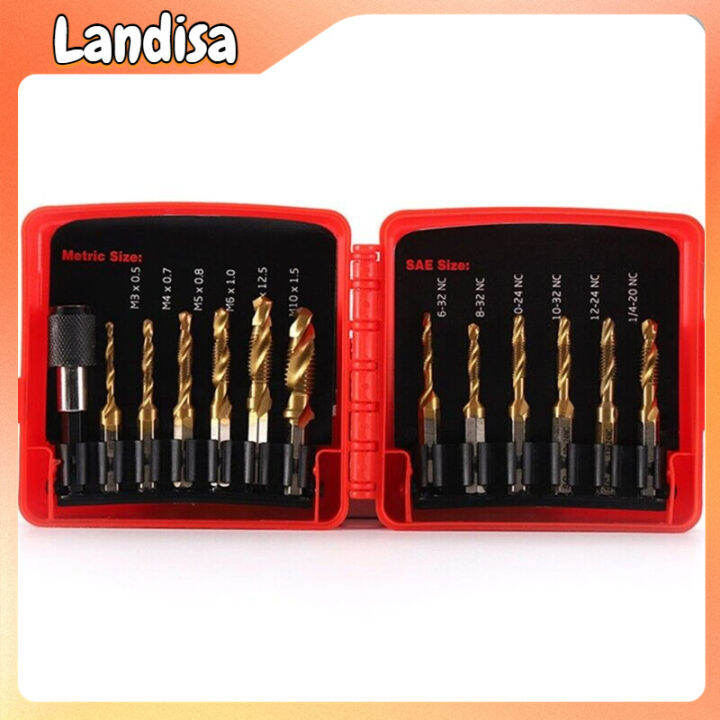 13pcs Drill Tap Bit Set SAE/Metric Tap Drill Bit Combination Set Drill