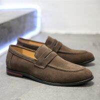 HOT★ใหม่รองเท้าผู้ชายขนาดใหญ่ขนาดหนังนิ่มนุ่มรองเท้า Loafers แฟชั่น SLIP-ON ชายน้ำหนักเบาขับรถส้นแบนรองเท้า