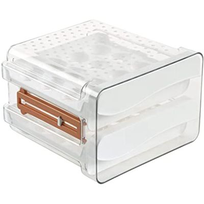 32 Capacity Egg Holder for Refrigerator,Egg Container for Refrigerator,2 Drawers Egg Storage Container Organizer Bin