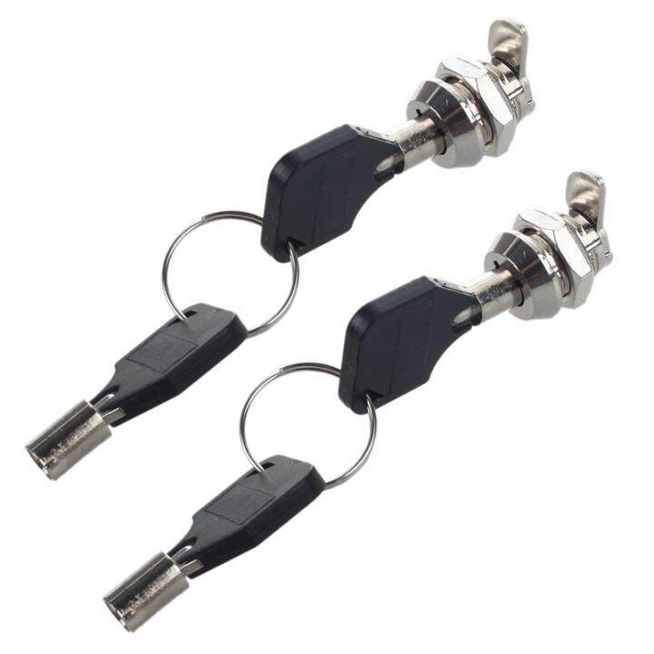 2pcs 12mm Threaded Keyed Quarter Turn Cam Lock for Drawer Box Locker