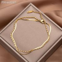 Fashion Jewelry Stainless Steel Womens Anklet Womens Jewelry Multilayer Gold colour Anklet