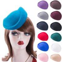 สตรีชุด Fascinators 100% ขนสัตว์ Felt Pillbox หมวกฐานงานแต่งงาน Craft Head ชิ้นอุปกรณ์เสริมผม A129