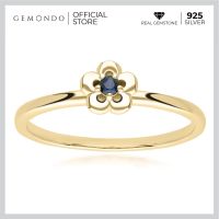 Gemondo แหวนทองคำ 9K ประดับไพลิน (Blue Sapphire) ดีไซน์ดอกไม้ 5 กลีบ