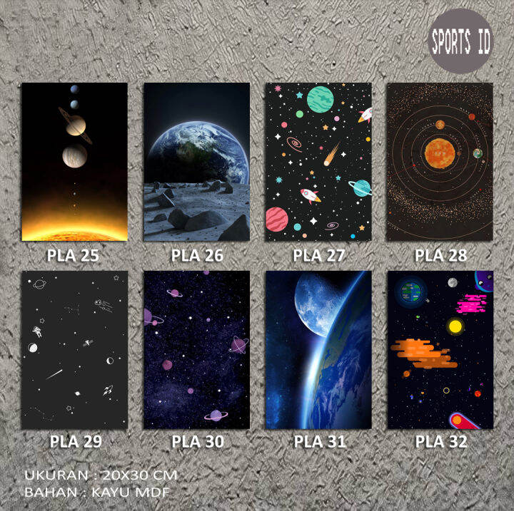 POSTER PLANET - PAJANGAN DINDING - SPACE - HIASAN DINDING - WALL DECOR