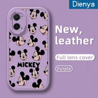 เคส Dienya สำหรับ A96 OPPO เคส A36 A76ลายการ์ตูนมิกกี้น่ารักเมาส์ดีไซน์ใหม่เคสหนังซิลิโคนหนาทนทานต่อการตกหล่นเคสปกป้องโทรศัพท์สีขอบนิ่ม