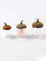 1PC DIY Glass Vial With Natural Acorn Caps Mini Glass Wishing Bottles Pendants Storage Jars Jewelry Accessory 12/16/18/20/25MM