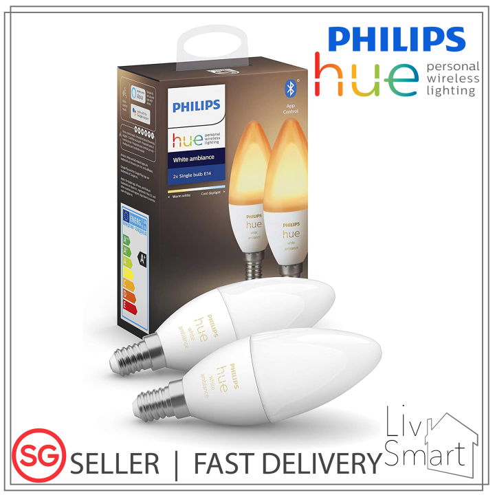 Philips Hue White Ambiance E14 Candle Bulb, single bulb sales does not come  with original packing [Import Set]