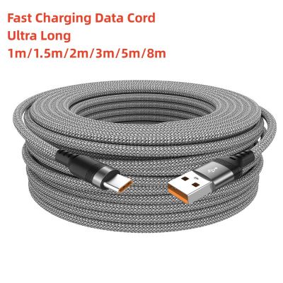 6A Extended USB TYPE-C Cable Braided Data Cable for Samsung Huawei Xiaomi Switch Sony PS5 TYPE-C 8m 5m 3m 2m 1.5m 1m Cable Cables  Converters
