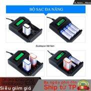 Bộ Sạc Pin AA AAA Pin 9V Tự Ngắt Đa Năng Doublepow Cao Cấp UK95 Có Đèn Báo