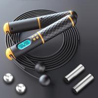 2 In 1 Digital Counter Skipping Rope With Ball Non-slip Handle Adjustable Cordless Jump Ropes Gym Fitness Exercise Equipment Jump Ropes