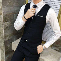 Men waistcoats เกาหลีไซส์ใหญ่ผู้ชายเสื้อกั๊กผู้ชายเสื้อสูทธุรกิจด้านล่างสลิม เหมาะสำหรับหลายสถานที่ ✌